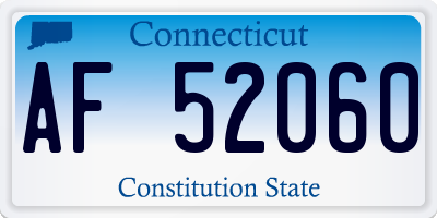 CT license plate AF52060