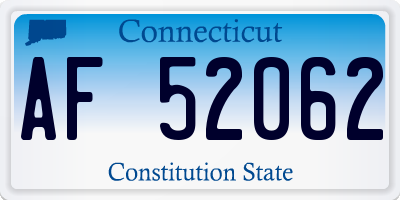 CT license plate AF52062