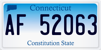 CT license plate AF52063