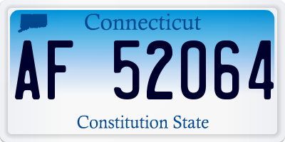 CT license plate AF52064