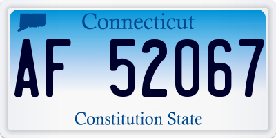 CT license plate AF52067