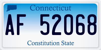 CT license plate AF52068