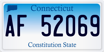 CT license plate AF52069