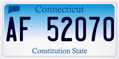 CT license plate AF52070