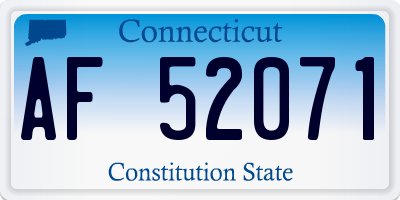 CT license plate AF52071