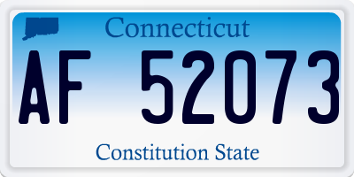 CT license plate AF52073