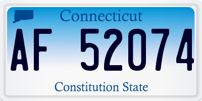 CT license plate AF52074