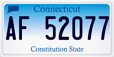 CT license plate AF52077