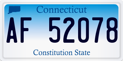 CT license plate AF52078