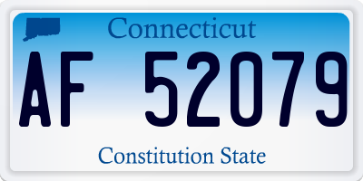 CT license plate AF52079