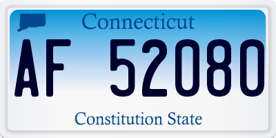 CT license plate AF52080