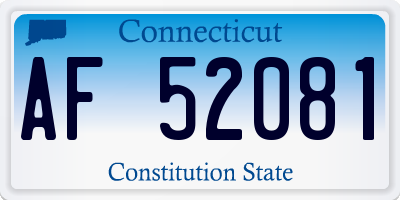 CT license plate AF52081