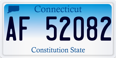 CT license plate AF52082