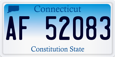CT license plate AF52083