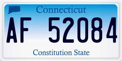 CT license plate AF52084