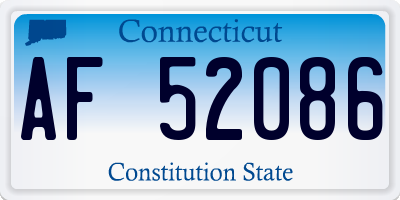 CT license plate AF52086