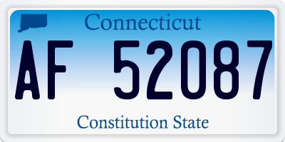 CT license plate AF52087
