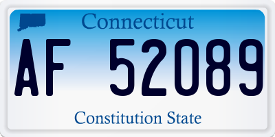 CT license plate AF52089