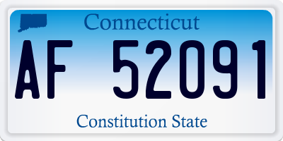 CT license plate AF52091