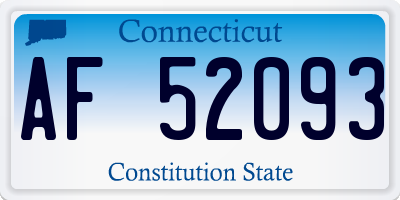 CT license plate AF52093