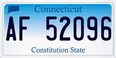CT license plate AF52096