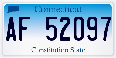 CT license plate AF52097