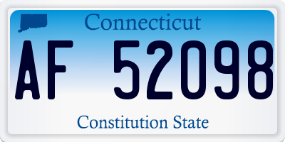 CT license plate AF52098
