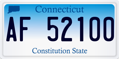 CT license plate AF52100