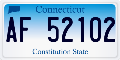 CT license plate AF52102