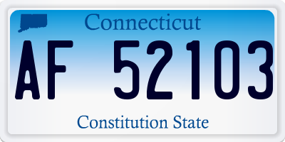 CT license plate AF52103