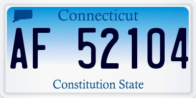 CT license plate AF52104