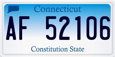 CT license plate AF52106