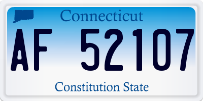 CT license plate AF52107