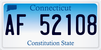 CT license plate AF52108