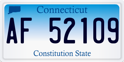 CT license plate AF52109