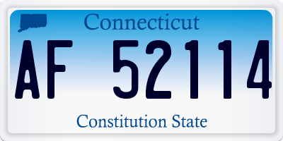 CT license plate AF52114