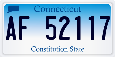 CT license plate AF52117