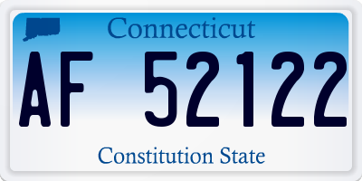 CT license plate AF52122