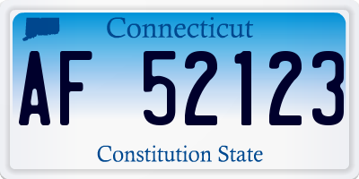 CT license plate AF52123
