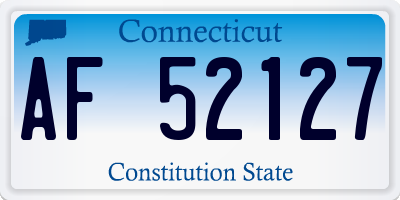 CT license plate AF52127