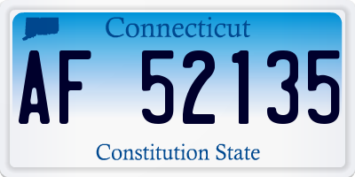 CT license plate AF52135