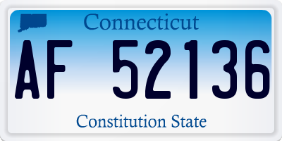 CT license plate AF52136