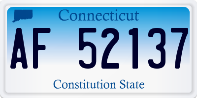 CT license plate AF52137