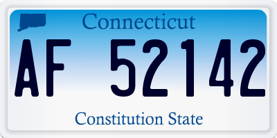 CT license plate AF52142