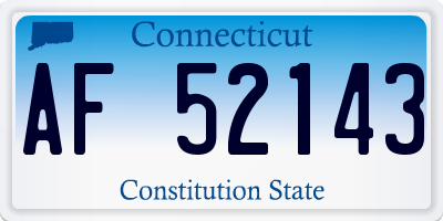 CT license plate AF52143