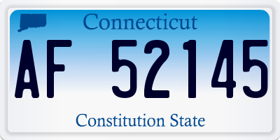 CT license plate AF52145