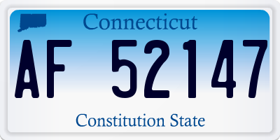 CT license plate AF52147