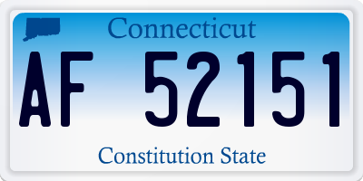 CT license plate AF52151