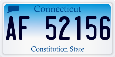CT license plate AF52156