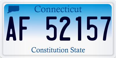 CT license plate AF52157